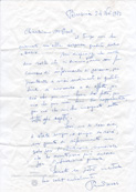 Lettera dell’ex allievo Primo Beraldo divenuto Direttore del Conservatorio di Brescia, Brescia, 24 novembre 1982