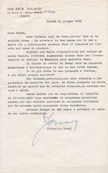 Lettera del M° Virgilio Brun, Torino,  21 giugno 1963