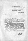 Lettera di ringraziamento di Bruno Pasut al ricevimento del Diploma di Onorificenza dell’Ordine al Merito della Repubblica Italiana conferitogli dal Presidente Sandro Pertini,  2 giugno 1982